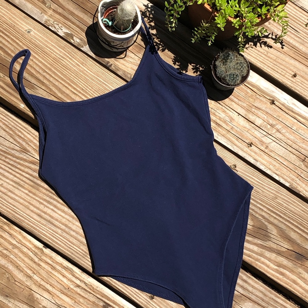 Navy Blue Body Suit Tank Top